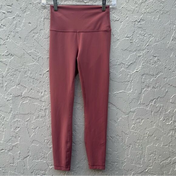 LULULEMON Leggings Women 4 Wunder Train High Rise Pink - Picture 1 of 9